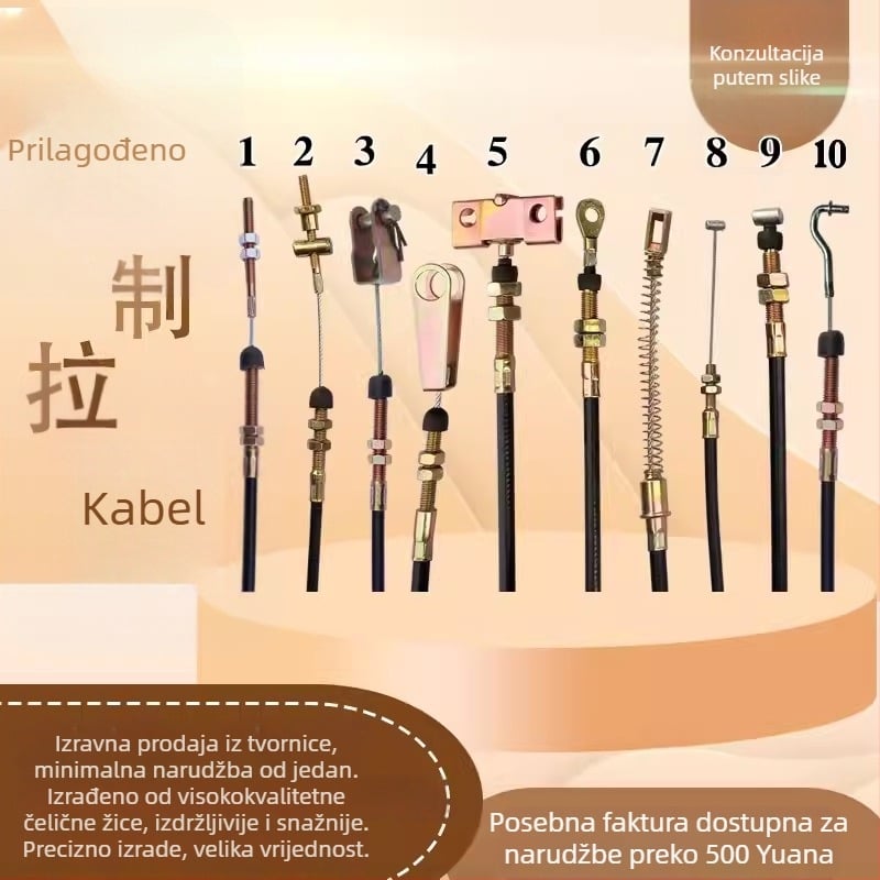 Kabel kočnice za električno vozilo (tricikl i četverokotač) — Xingye, Model: Brake cable, Obrada i prilagodba: Da