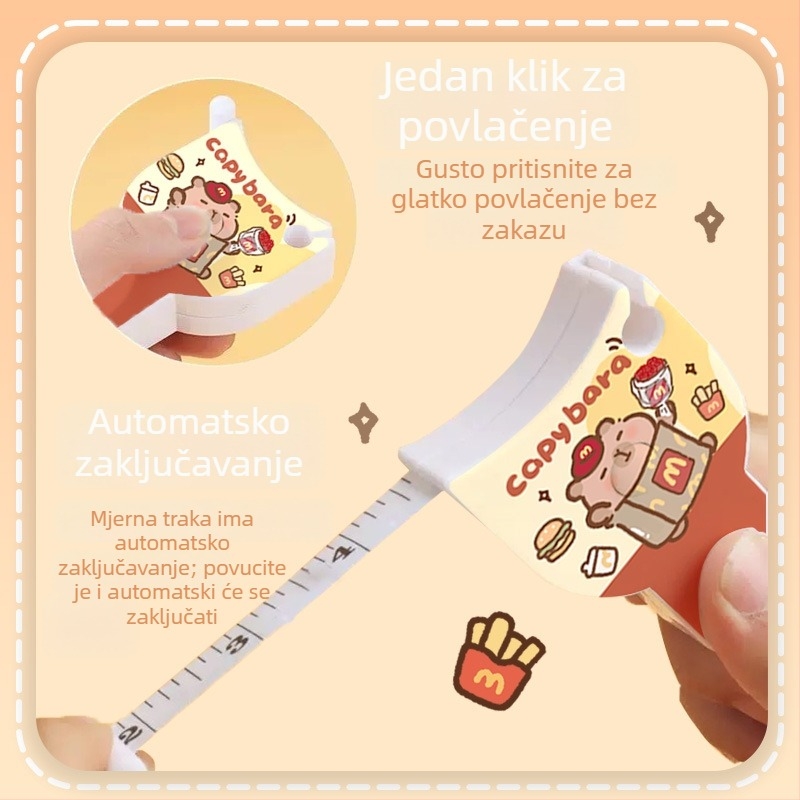 Mjerna traka za tijelo s mekanom kožnom trakom, automatska mjera za obujme struka, bokova, ruke i glave