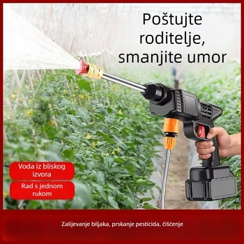 Prijenosni bežični pištolj za pranje automobila s Li-ion baterijom 12V, 150W, 0,8 MPa, crijevo 5–10 m