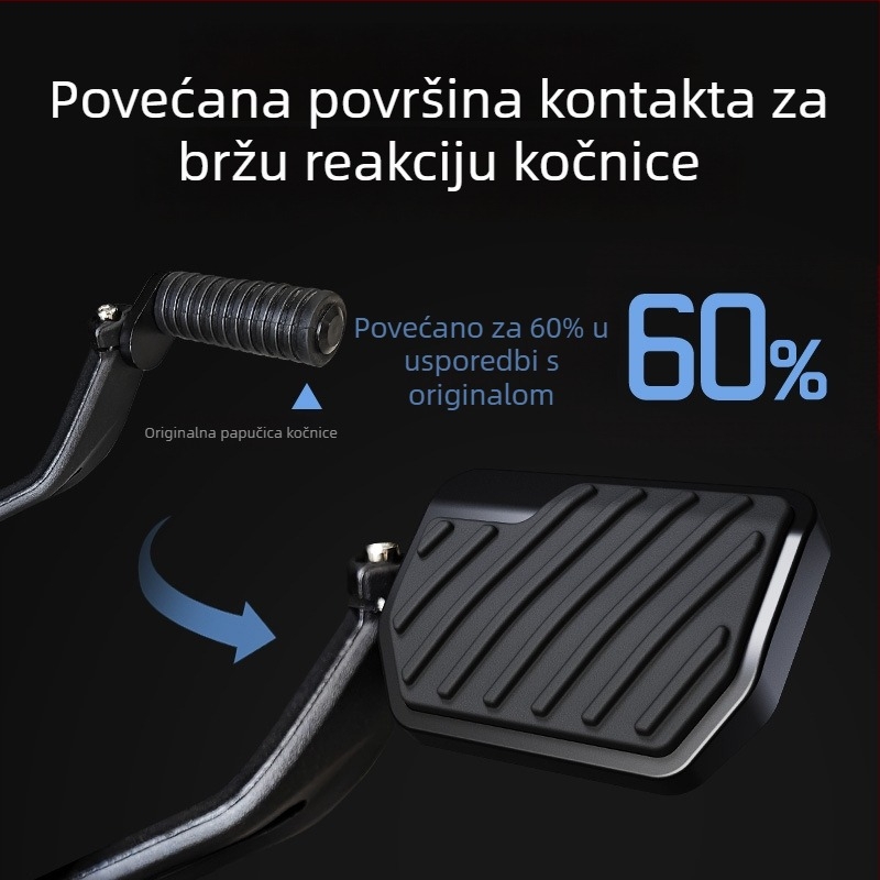 Zadnji kočioni pedala motocikla Wuji CU625 – gumeni protuklizni, povećan dizajn, model 001