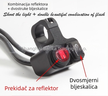 Prekidač farova motocikla s dvostrukim bljeskom i reflektorom, marka Mop, model 001