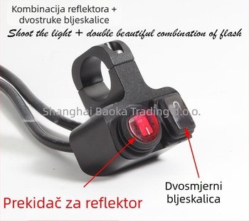 Prekidač farova motocikla s dvostrukim bljeskom i reflektorom, marka Mop, model 001