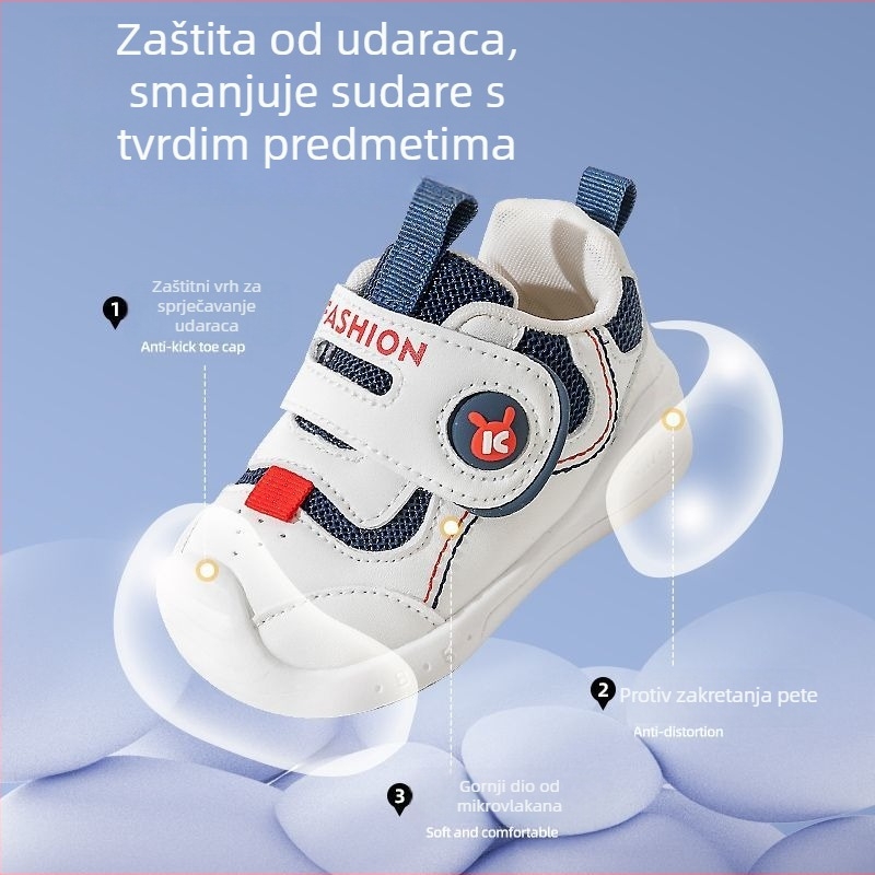 Dječje tenisice za bebe – gornji dio od mikrovlaknastog kožnog materijala, protuklizna potplat, za dob 12–36 mjeseci, karikatura uzorak