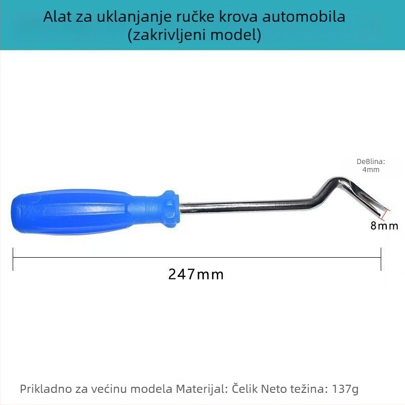 Alat za demontažu ručice krova automobila - željezni, Tamut, s ravnom i zakrivljenom glavom