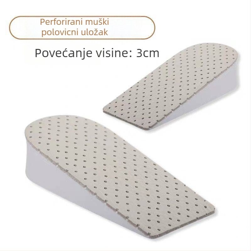 Uložak za obuću od kravlje kože, polu‑uložak s povećanjem visine, model 020, univerzalni
