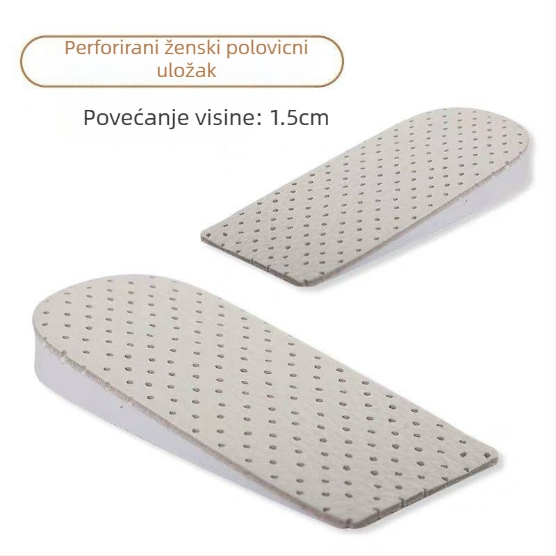 Uložak za obuću od kravlje kože, polu‑uložak s povećanjem visine, model 020, univerzalni