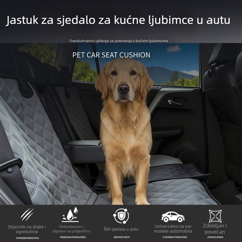 Podmetač za stražnje auto sjedište za pse — Oxford tkanina, periva, jednostavno postavljanje, unutrašnjost vozila