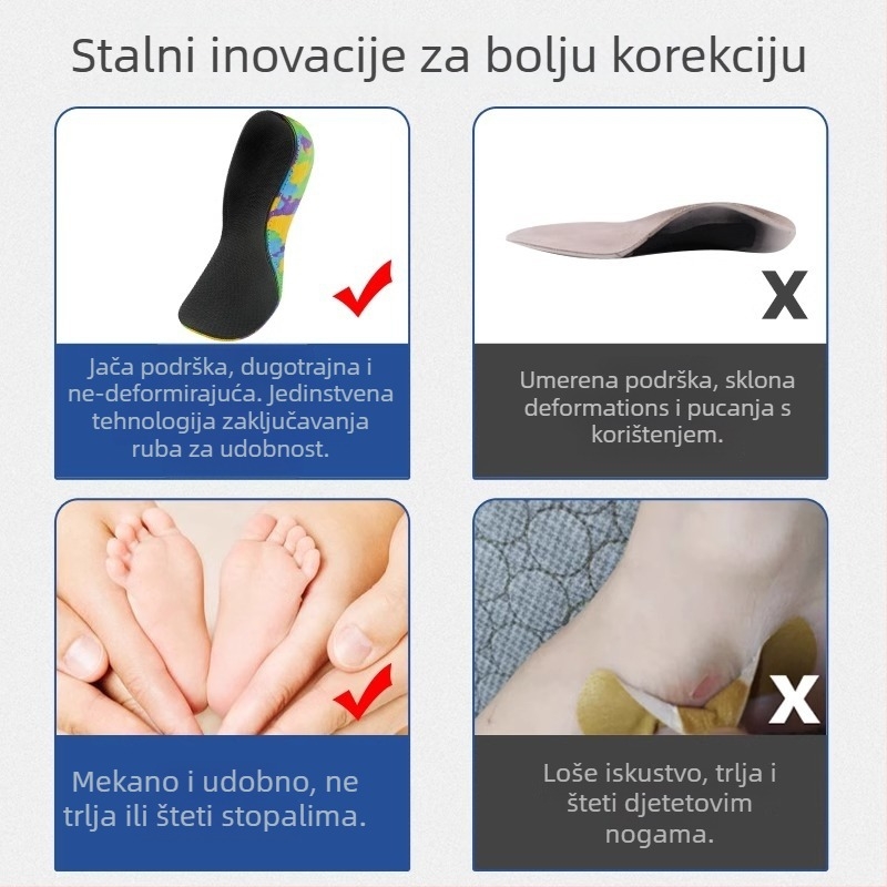 Ortopedski ulošak za djecu — korekcija ravnog stopala s podrškom luka, EVA, model B-088, za tenisice, čizme i svakodnevne cipele