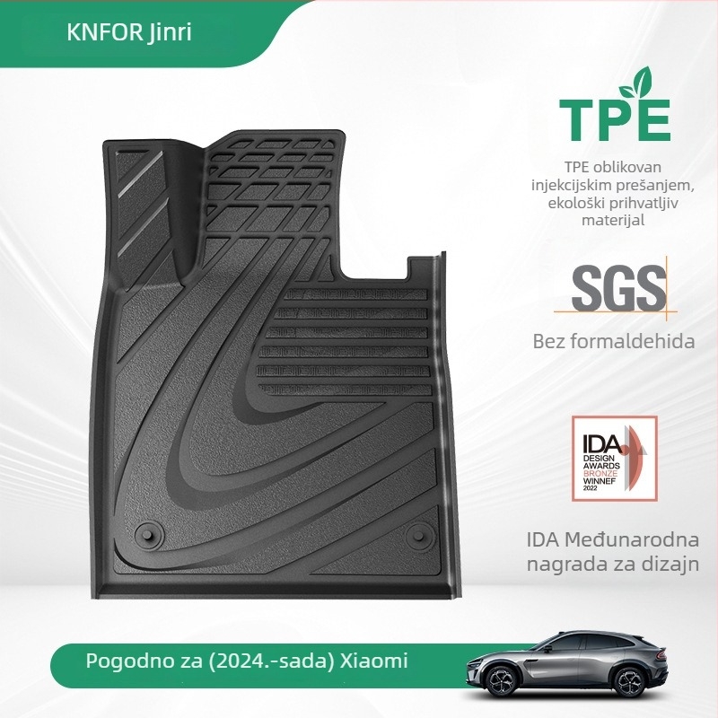 Vodootporne TPE automobilske podne prostirke i prostirka za prtljažnik, kompatibilne s modelima 24-25 Xiaomi SU7YU7, potpuno injekcijski oblikovane