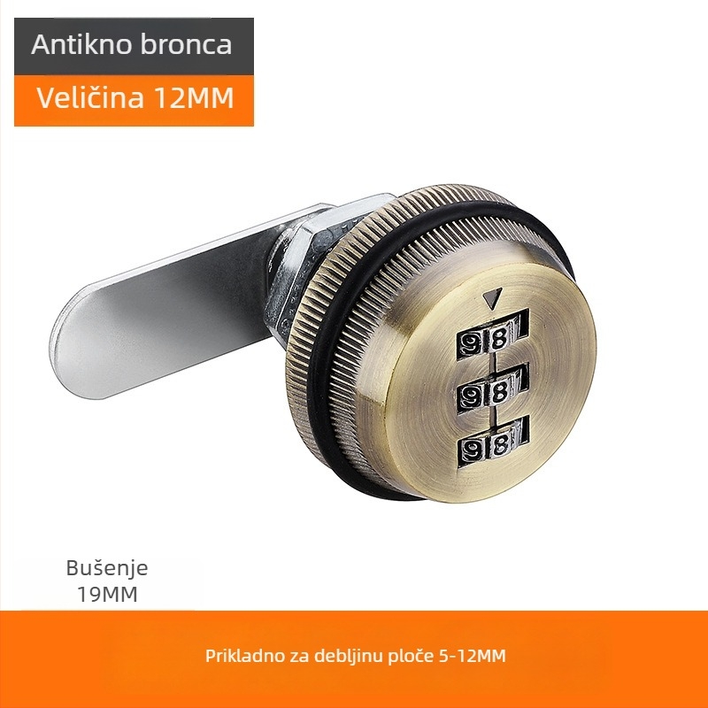 Jezgro bravu za ormare i ladice – cinkova legura, model KSN-002, prilagodba: Da, opseg primjene: poštanski sandučić