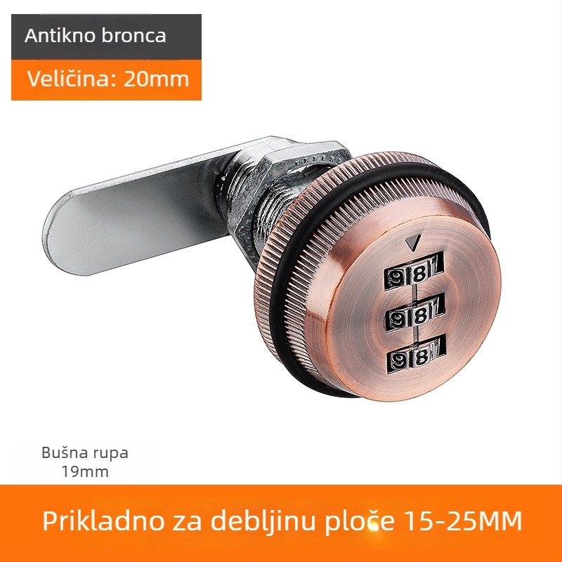 Jezgro bravu za ormare i ladice – cinkova legura, model KSN-002, prilagodba: Da, opseg primjene: poštanski sandučić
