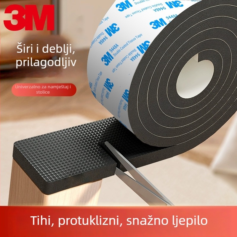 3M podloge za noge stolova i stolica – smanjenje buke, protuklizno, EVA osnova, debljina 4 mm, otpornost na temperaturu 10–70°C