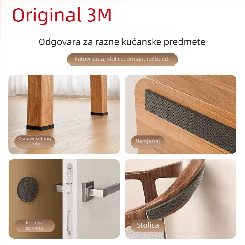 3M podloge za noge stolova i stolica – smanjenje buke, protuklizno, EVA osnova, debljina 4 mm, otpornost na temperaturu 10–70°C