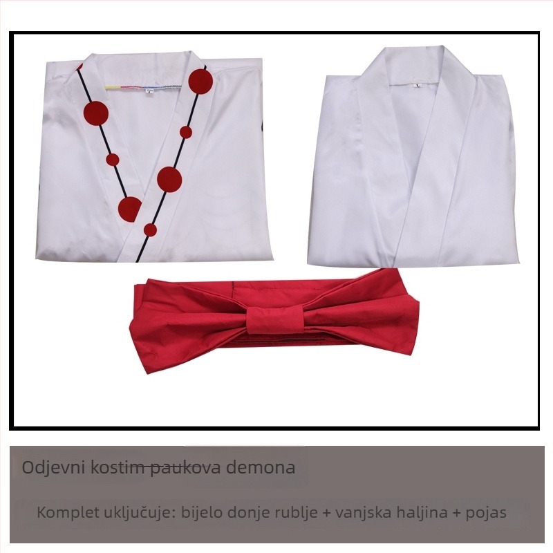 Cosplay japanski kimono komplet, unisex kompletan outfit za igre i anime uloge, Roumeini tkanina, poliester 60% + sekundarni poliester <30%, ljeto 2024