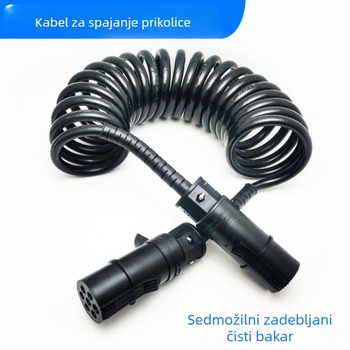 Poluprikolica 7-pini utičnica s spiralnim antifriz dizajnom, otporna na smrzavanje, visoka elastičnost, veliki prsten