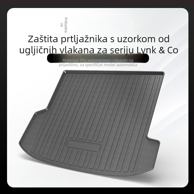 TPV prostirka za prtljažnik s karbonskim uzorkom za Lynk & Co 01/02/03 Pro/05/06/09 – vodootporna i otporna na habanje