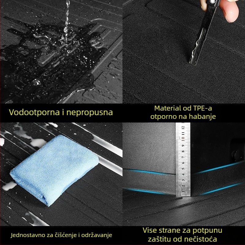 TPE mat za prtljažnik, ekološki prihvatljivo, potpuno prekrivanje, vodonepropusno, otporno na habanje, debljina oko 3 mm