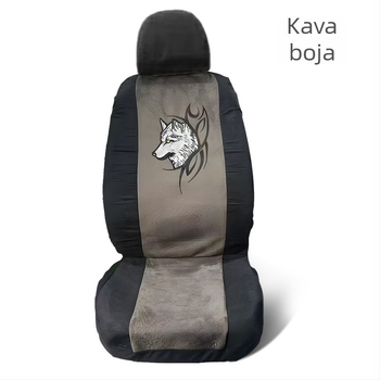 Univerzalna navlaka za automobilsku sjedalicu, dizajn glave vuka, vlaknasti materijal, bez punjenja, prilagodba dostupna, univerzalno za pet mjesta, moguć ispis logotipa