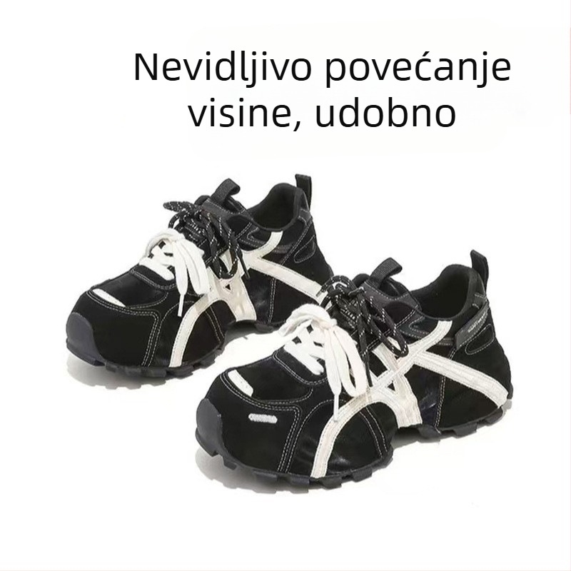 Platformske tenisice za žene – debela platforma, gornji dio od split kože, gumeni potplat, vezivanje šnalama