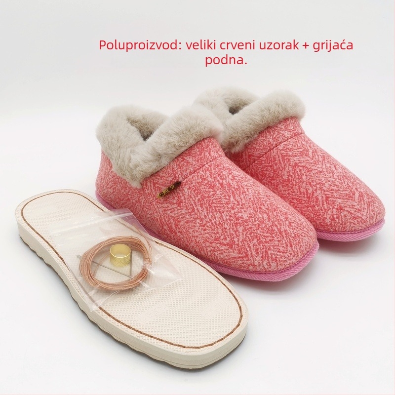 Set materijala za platnene papuče, gumeni đon, debeli sloj, održava toplinu, unisex, zimska obuća