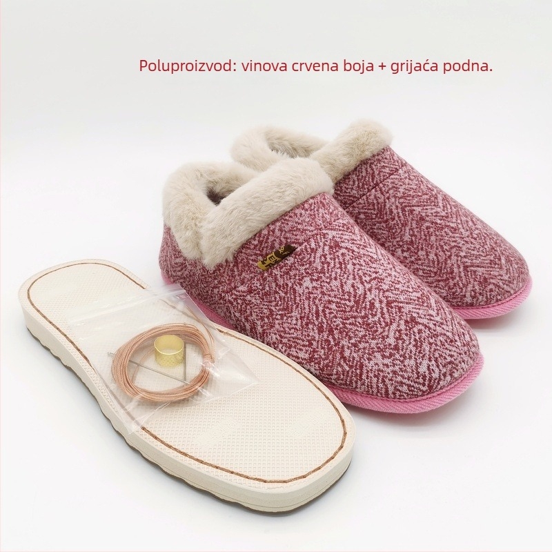 Set materijala za platnene papuče, gumeni đon, debeli sloj, održava toplinu, unisex, zimska obuća