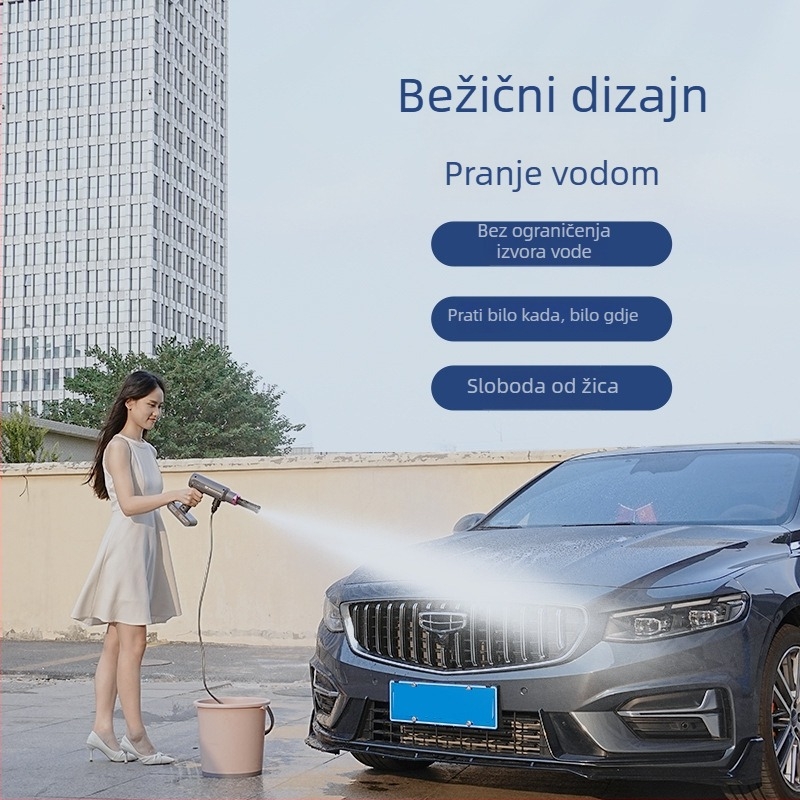 Bežični uređaj za pranje automobila s litijskom baterijom i pištolom visokog tlaka — ABS kućište, 21V, 260W, maksimalni protok 8 L/min, maksimalni tlak 50 Bar, model RG-15