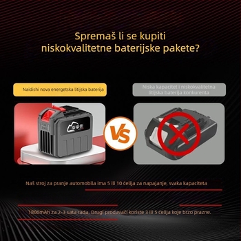 Ručni prijenosni uređaj za pranje automobila s visokim tlakom vode, 80W, napajanje iz auto upaljača, dijelovi od čistog bakra, protok 4–8 L/min
