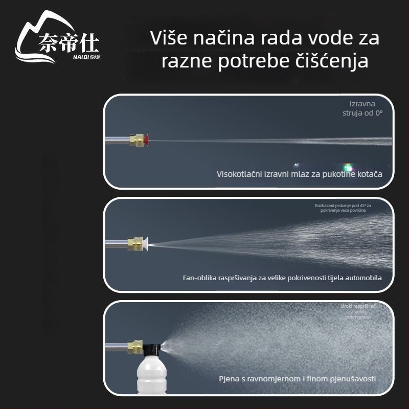 Ručni prijenosni uređaj za pranje automobila s visokim tlakom vode, 80W, napajanje iz auto upaljača, dijelovi od čistog bakra, protok 4–8 L/min