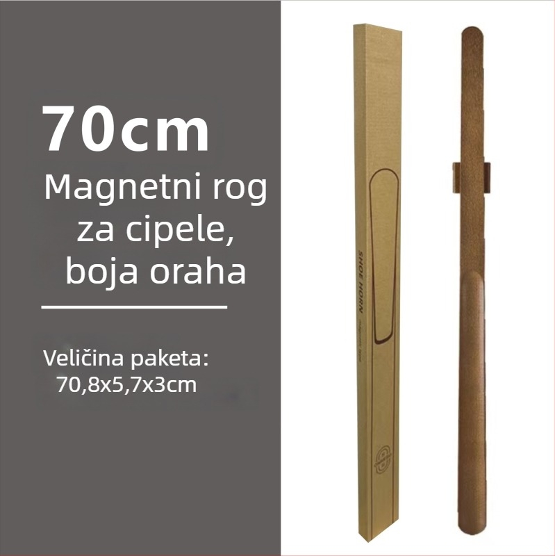  magnetska cipela s dugim držačem u boji oraha, drveni štap, 55–70 cm – jednostavno obuvanje za trudnice i starije osobe