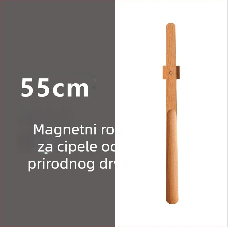  magnetska cipela s dugim držačem u boji oraha, drveni štap, 55–70 cm – jednostavno obuvanje za trudnice i starije osobe