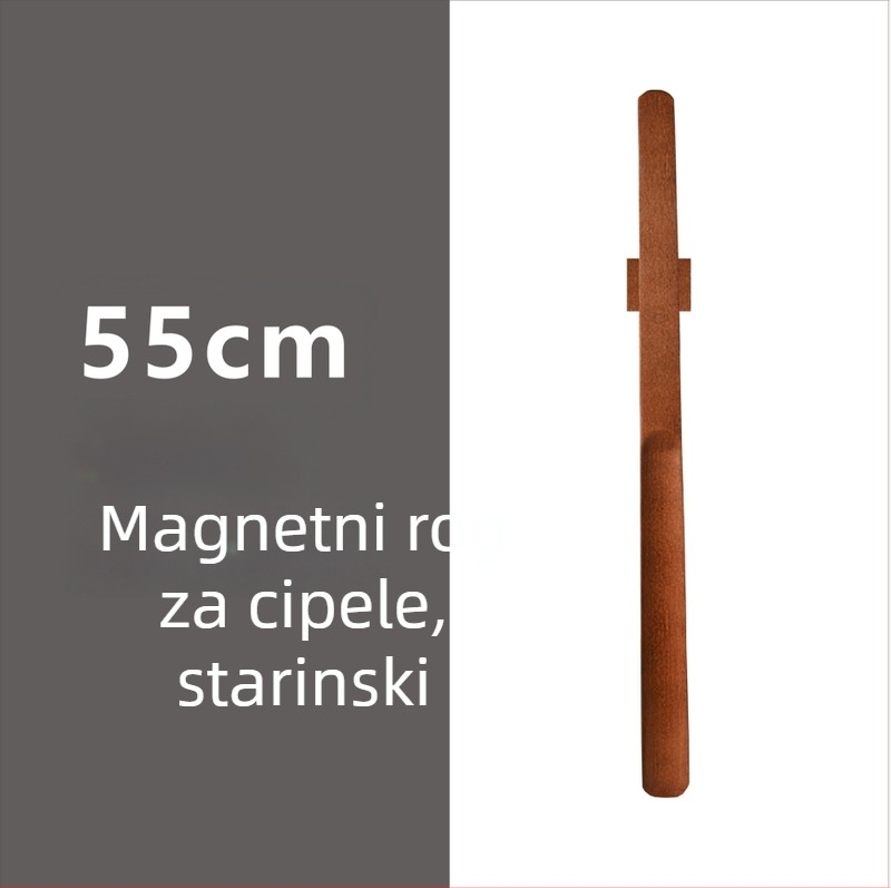  magnetska cipela s dugim držačem u boji oraha, drveni štap, 55–70 cm – jednostavno obuvanje za trudnice i starije osobe