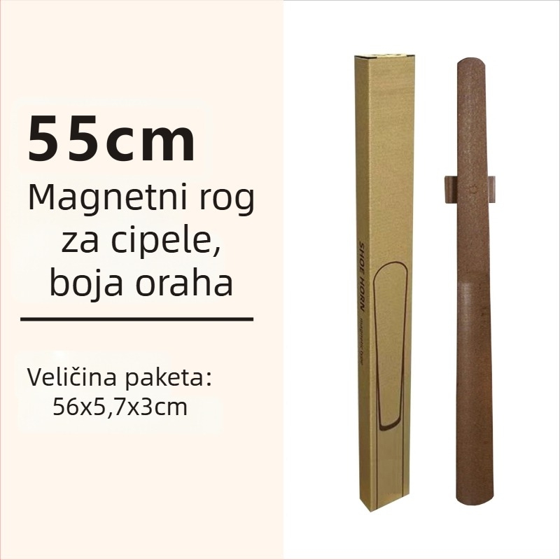  magnetska cipela s dugim držačem u boji oraha, drveni štap, 55–70 cm – jednostavno obuvanje za trudnice i starije osobe