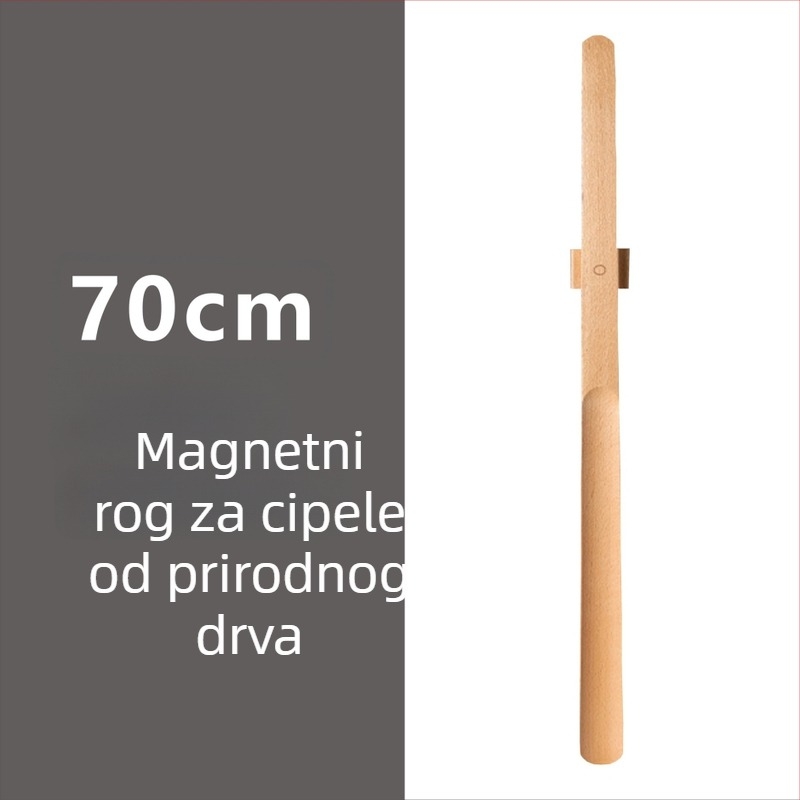  magnetska cipela s dugim držačem u boji oraha, drveni štap, 55–70 cm – jednostavno obuvanje za trudnice i starije osobe