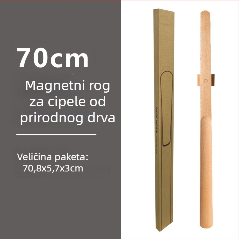  magnetska cipela s dugim držačem u boji oraha, drveni štap, 55–70 cm – jednostavno obuvanje za trudnice i starije osobe