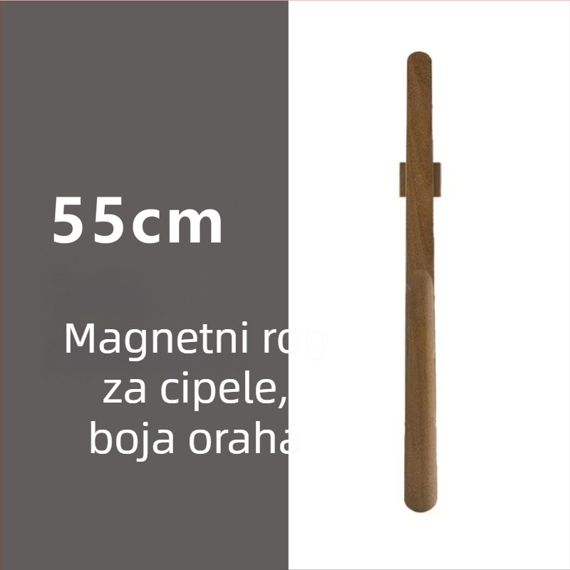  magnetska cipela s dugim držačem u boji oraha, drveni štap, 55–70 cm – jednostavno obuvanje za trudnice i starije osobe