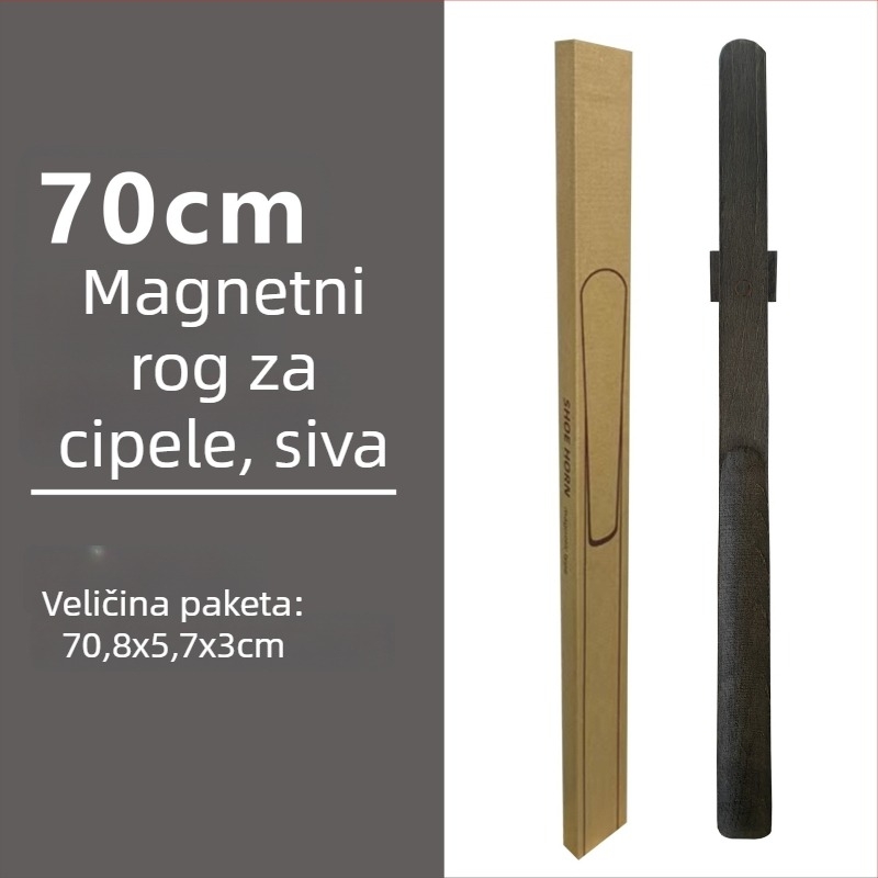  magnetska cipela s dugim držačem u boji oraha, drveni štap, 55–70 cm – jednostavno obuvanje za trudnice i starije osobe