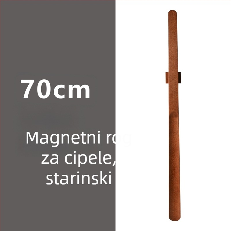  magnetska cipela s dugim držačem u boji oraha, drveni štap, 55–70 cm – jednostavno obuvanje za trudnice i starije osobe