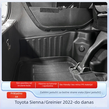 Bočna podloga prtljažnika za Toyota Sienna i Granvia — zaštita od karbonskih vlakana, veluru površina, izdržljiv TPE