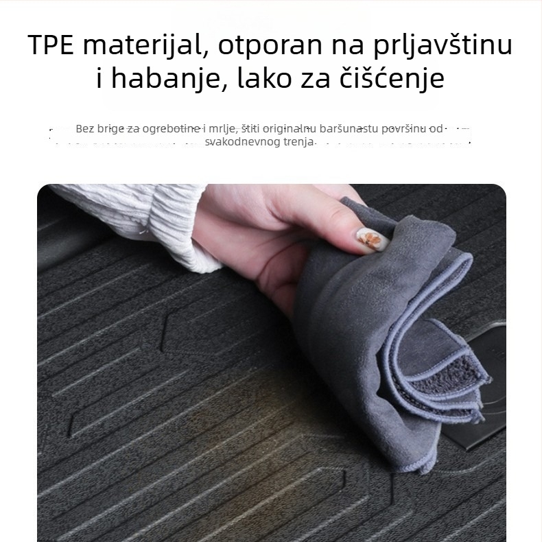 Tesla Model Y prostirka za prtljažnik i jastuk naslona zadnjeg sjedala (Materijal: TPE; Prilagodba: Da; Ovlaštena privatna marka: Da; Kompatibilnost: Model Y; Kvaliteta: Izvrsna)