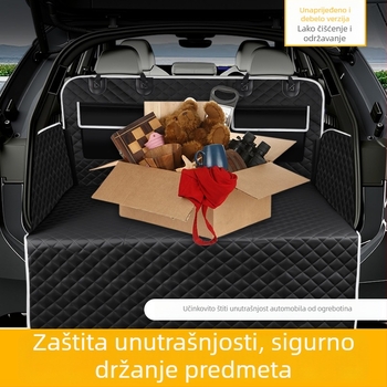 Auto prostirka za kućne ljubimce od Oxford platna – Bymaocar, visoke kvalitete, univerzalna za SUV prtljažnik, s pretincom za pohranu