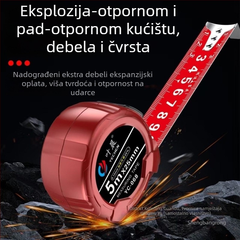 Mjerna traka s automatskim zaključavanjem, široka traka, visoka preciznost, kućište od ugljičnog čelika