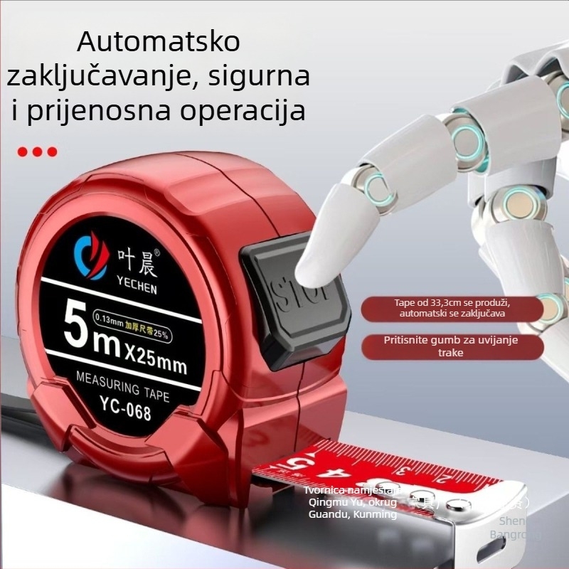 Mjerna traka s automatskim zaključavanjem, široka traka, visoka preciznost, kućište od ugljičnog čelika