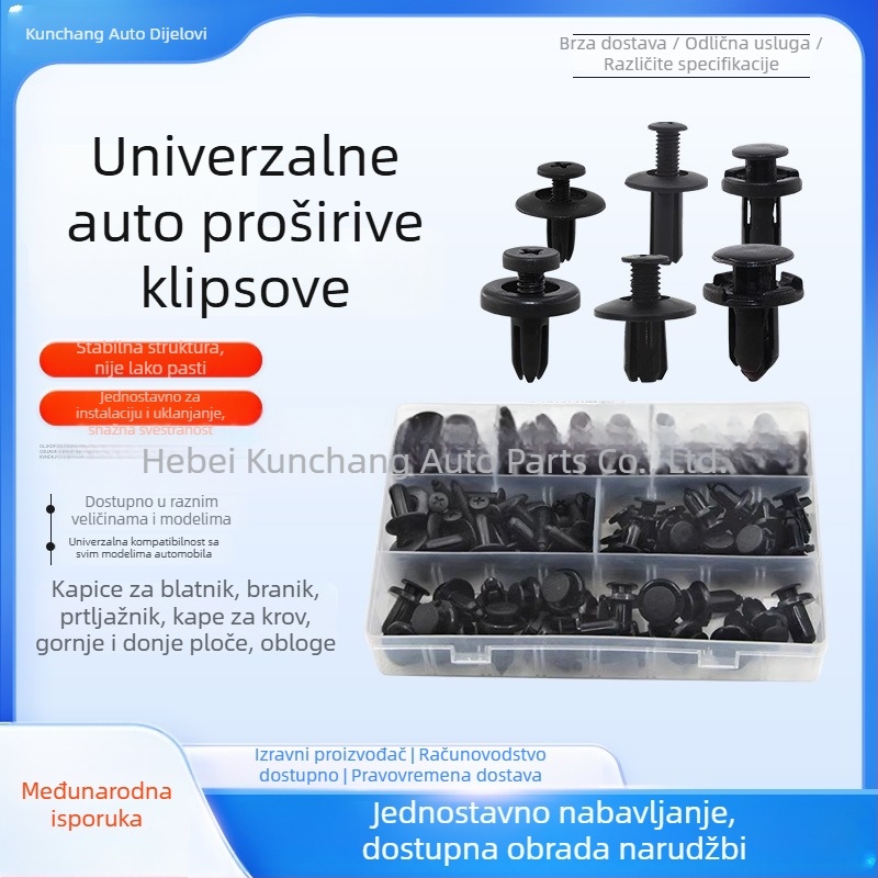 Automobilska plastična ekspanzijska vijčasta klipsa — univerzalni model; materijal: plastika; kompatibilnost: univerzalna; marka: Other