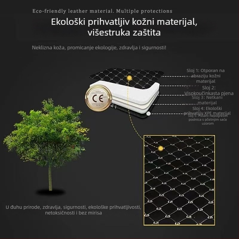 Automobilska prostirka za prtljažnik, materijal za slobodno rezanje, univerzalno za električna dva, tri i četiri kotača; materijali: TPE + XPE + protuklizni sloj.