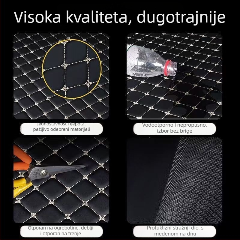 Automobilska prostirka za prtljažnik, materijal za slobodno rezanje, univerzalno za električna dva, tri i četiri kotača; materijali: TPE + XPE + protuklizni sloj.