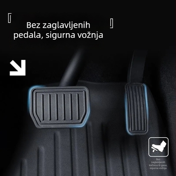 Podne prostirke za Tesla Model Y – Importirani velur, TPE podložak za stopala, Bez logotipa