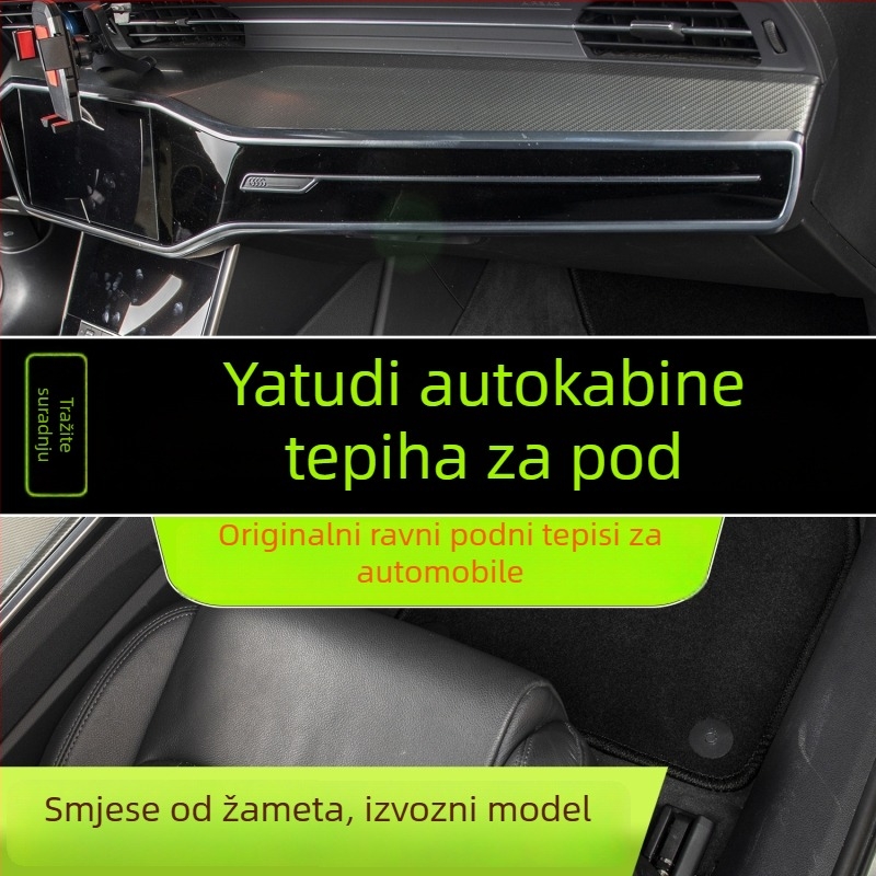 PVC automobilske tepih podnice, otporne na prljavštinu i habanje, s rubnim zatvorenim žičanim petljama, marke Yashidi, za posebne automobile, velur završni sloj, mogućnost prilagodbe