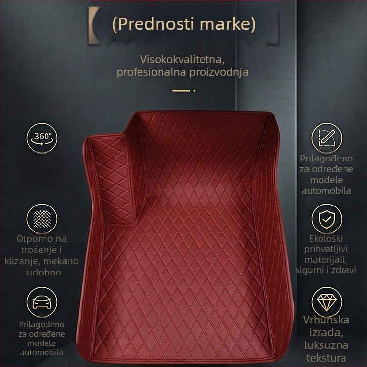Kožni automobilski podovi s punim pokrivanjem, prilagođeni za specijalna vozila, ugradbeni dizajn, JD360 dijamantni uzorak
