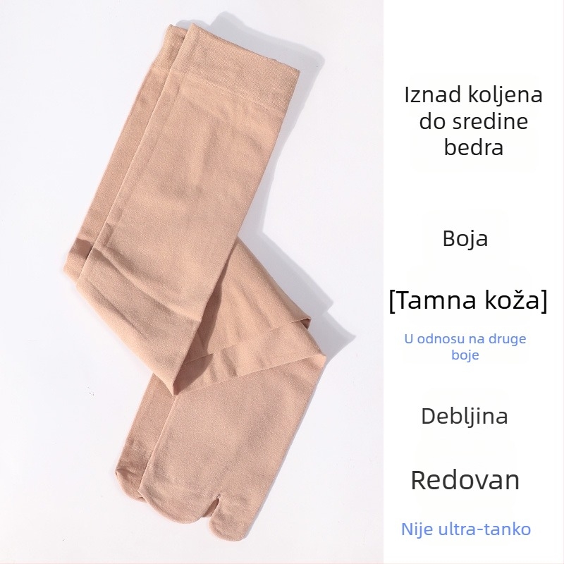 Ženske najlon čarape s podijeljenim prstima, visokim dijelom, otporne na trenje, 80–90% najlona, pletene jednim ubodom, 144 šavova, za sve sezone