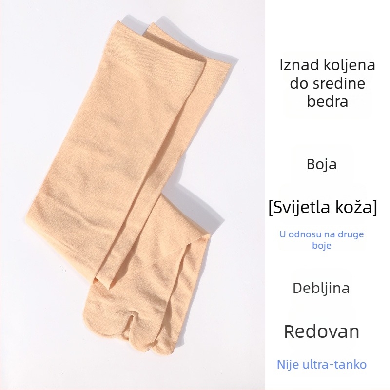 Ženske najlon čarape s podijeljenim prstima, visokim dijelom, otporne na trenje, 80–90% najlona, pletene jednim ubodom, 144 šavova, za sve sezone